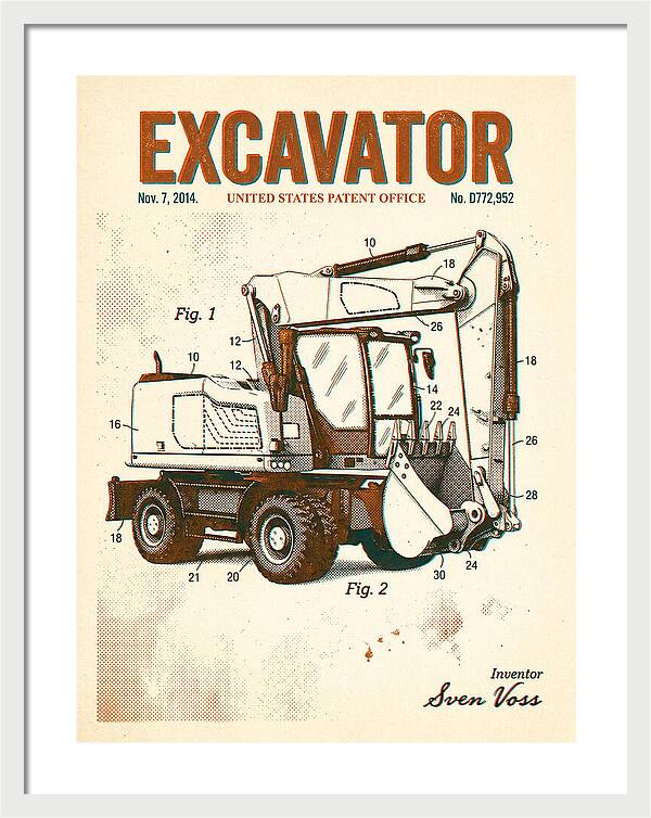 Excavator Retro Patent Usd772952s1