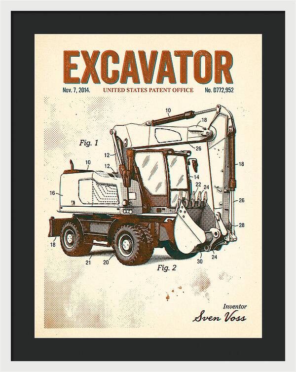 Excavator Retro Patent Usd772952s1
