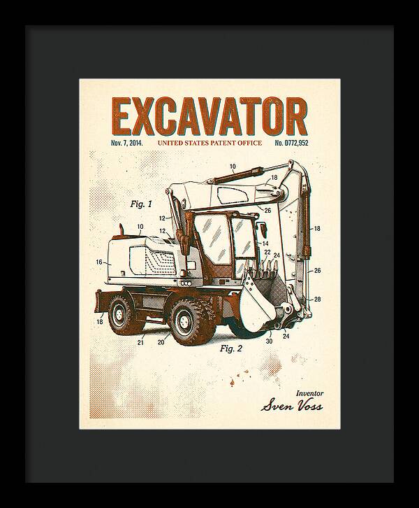 Excavator Retro Patent Usd772952s1