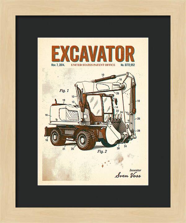 Excavator Retro Patent Usd772952s1