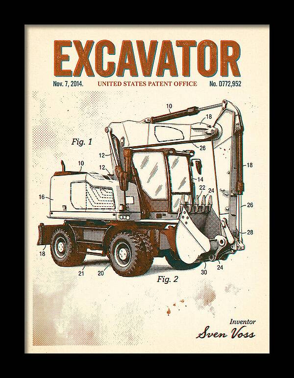 Excavator Retro Patent Usd772952s1