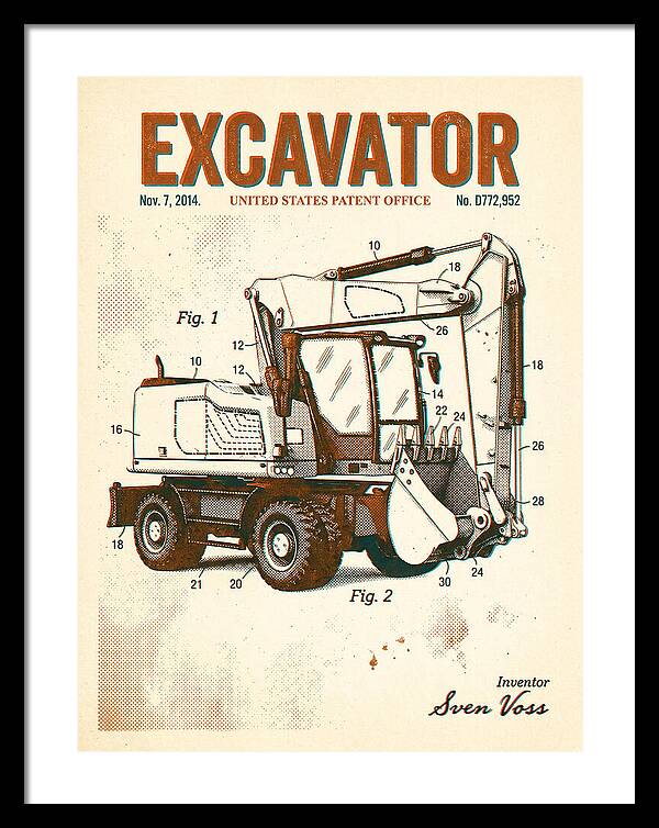 Excavator Retro Patent Usd772952s1