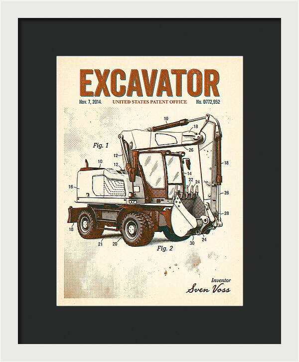 Excavator Retro Patent Usd772952s1