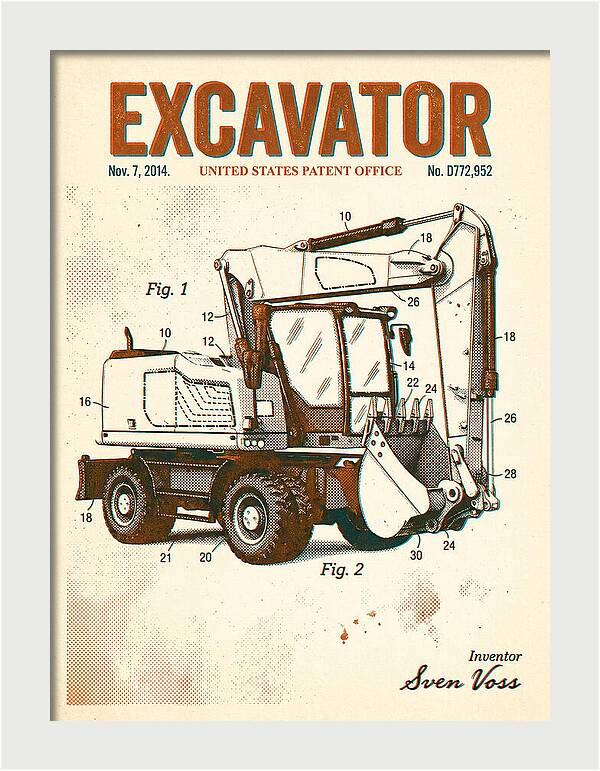 Excavator Retro Patent Usd772952s1