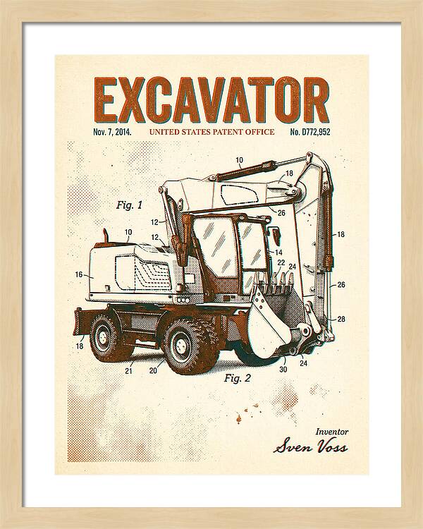 Excavator Retro Patent Usd772952s1