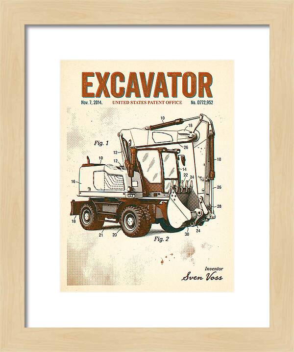 Excavator Retro Patent Usd772952s1