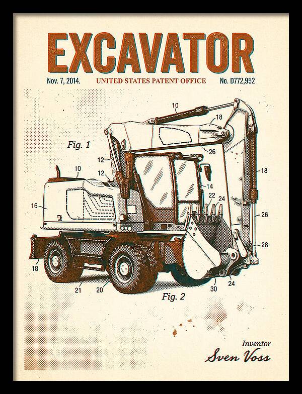 Excavator Retro Patent Usd772952s1