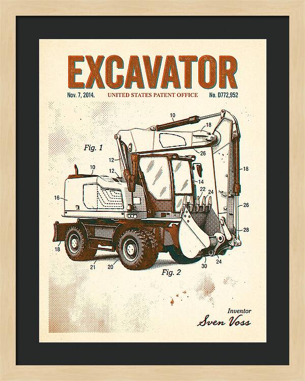 Excavator Retro Patent Usd772952s1