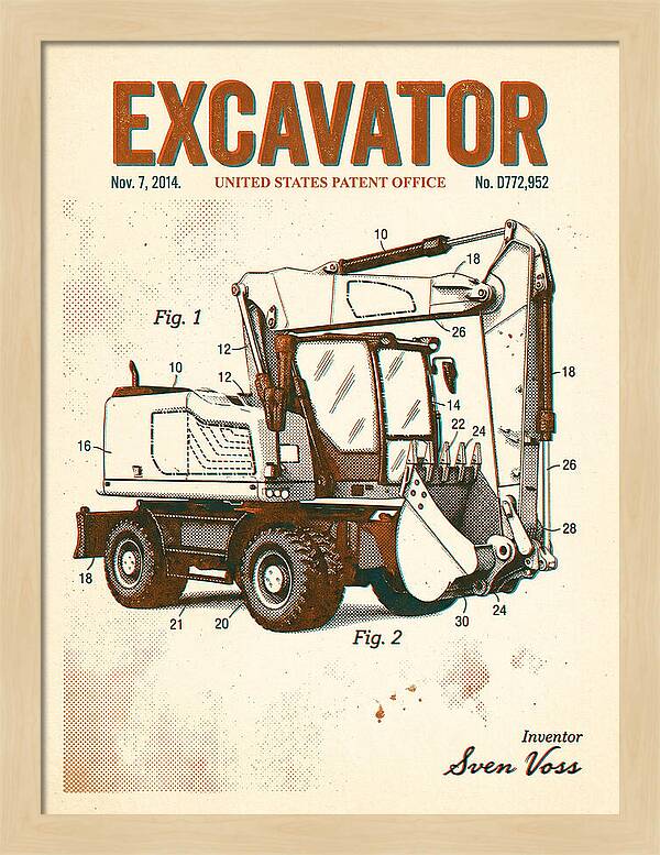 Excavator Retro Patent Usd772952s1