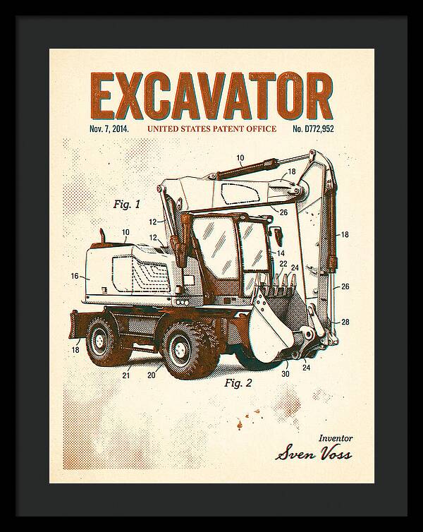 Excavator Retro Patent Usd772952s1