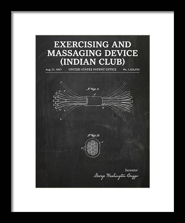 Exercising And Massaging Device Indian Club Chalkboard Patent Us1254974a