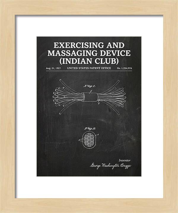 Exercising And Massaging Device Indian Club Chalkboard Patent Us1254974a