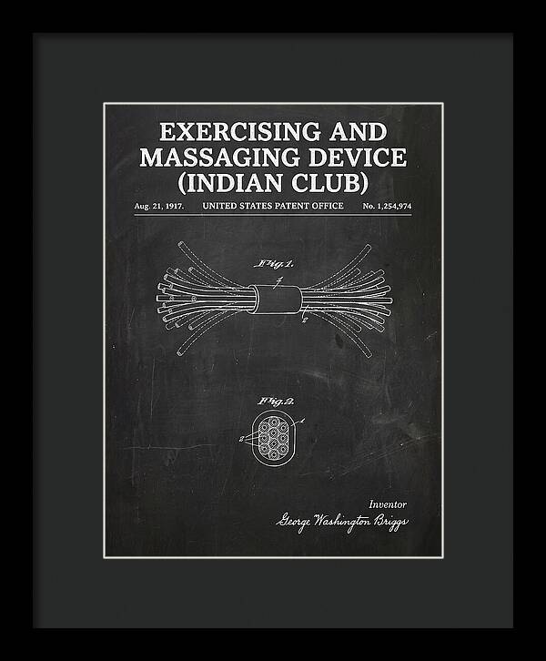 Exercising And Massaging Device Indian Club Chalkboard Patent Us1254974a