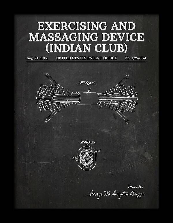 Exercising And Massaging Device Indian Club Chalkboard Patent Us1254974a