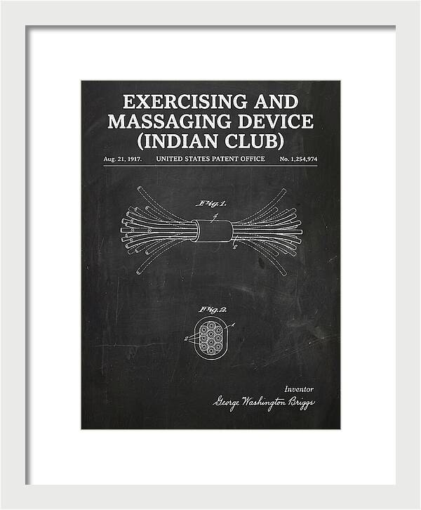 Exercising And Massaging Device Indian Club Chalkboard Patent Us1254974a