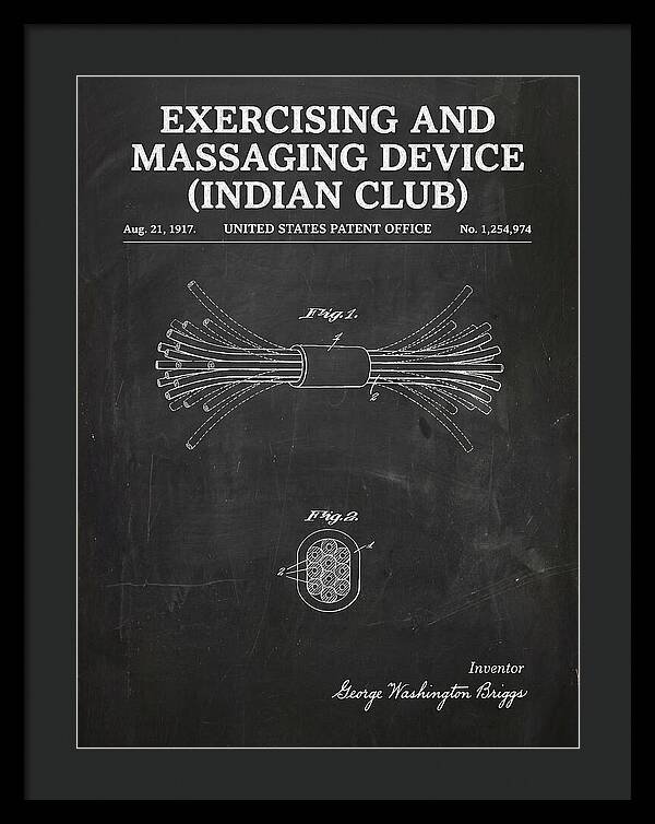 Exercising And Massaging Device Indian Club Chalkboard Patent Us1254974a