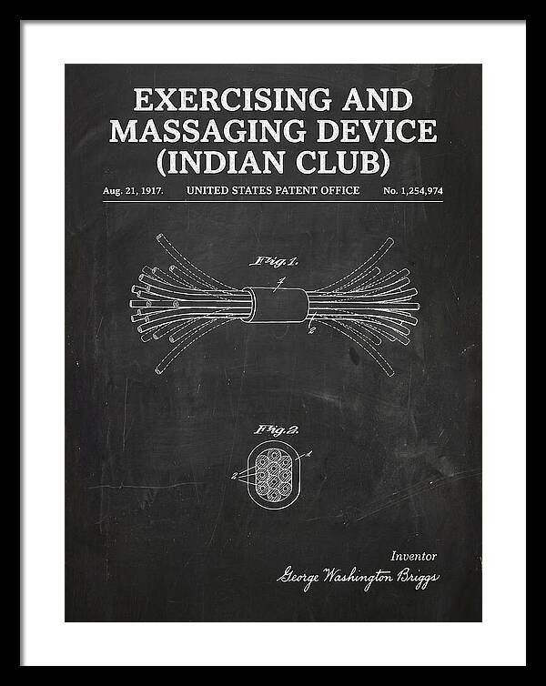 Exercising And Massaging Device Indian Club Chalkboard Patent Us1254974a