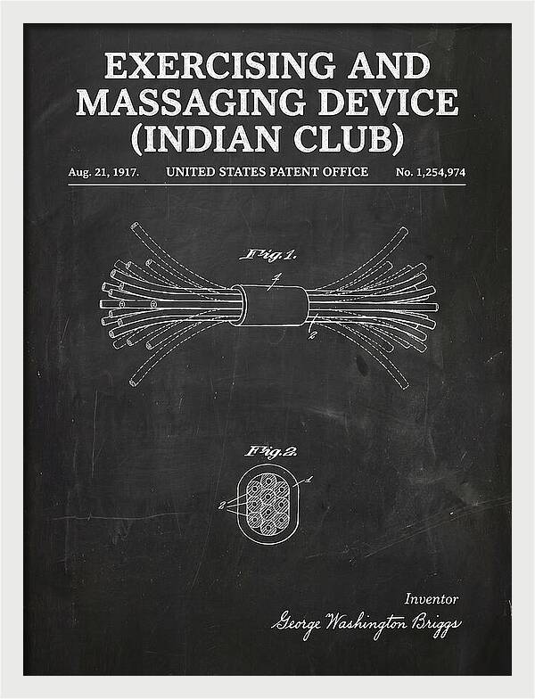 Exercising And Massaging Device Indian Club Chalkboard Patent Us1254974a