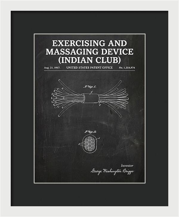 Exercising And Massaging Device Indian Club Chalkboard Patent Us1254974a