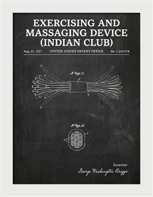 Exercising And Massaging Device Indian Club Chalkboard Patent Us1254974a