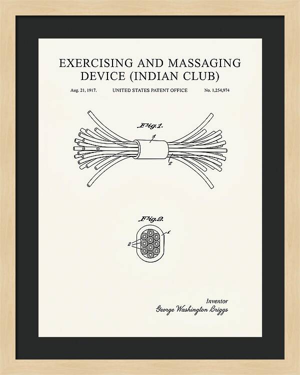 Exercising And Massaging Device Indian Club Minimalist Patent Us1254974a