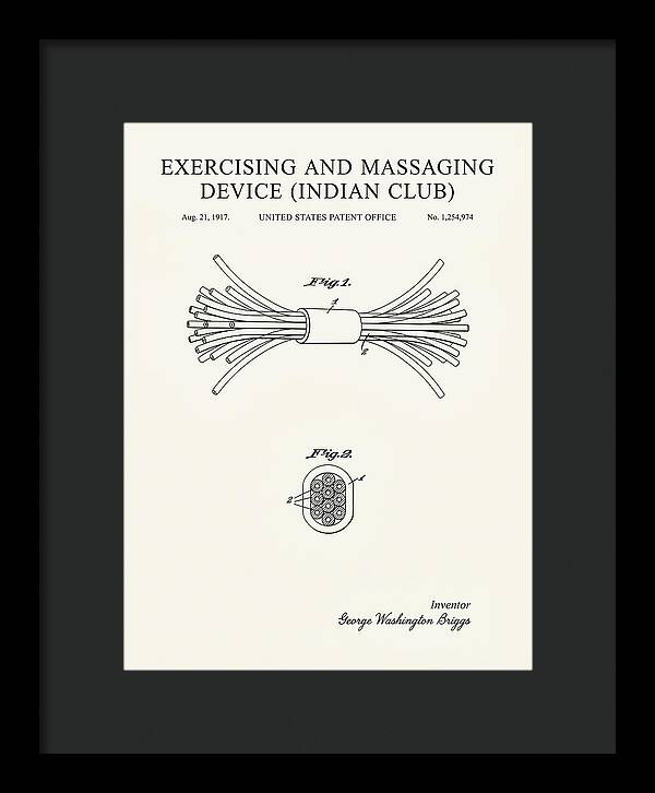 Exercising And Massaging Device Indian Club Minimalist Patent Us1254974a