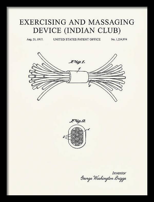 Exercising And Massaging Device Indian Club Minimalist Patent Us1254974a