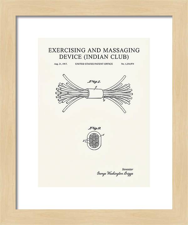 Exercising And Massaging Device Indian Club Minimalist Patent Us1254974a