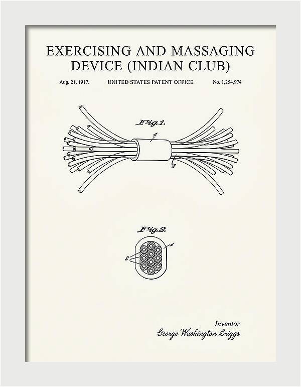 Exercising And Massaging Device Indian Club Minimalist Patent Us1254974a