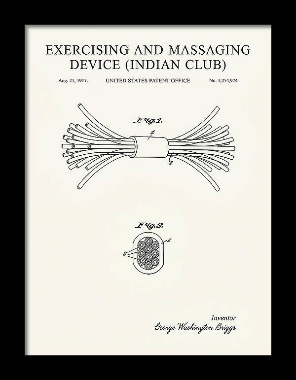 Exercising And Massaging Device Indian Club Minimalist Patent Us1254974a