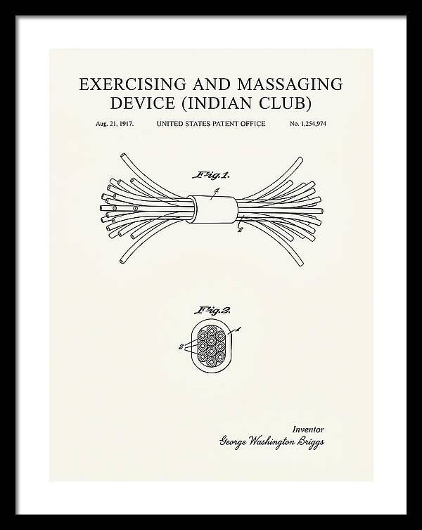Exercising And Massaging Device Indian Club Minimalist Patent Us1254974a