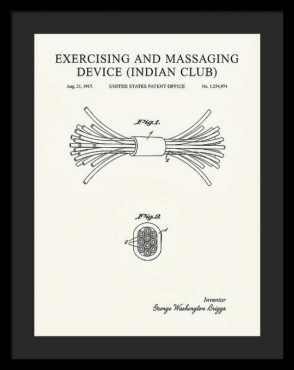 Exercising And Massaging Device Indian Club Minimalist Patent Us1254974a