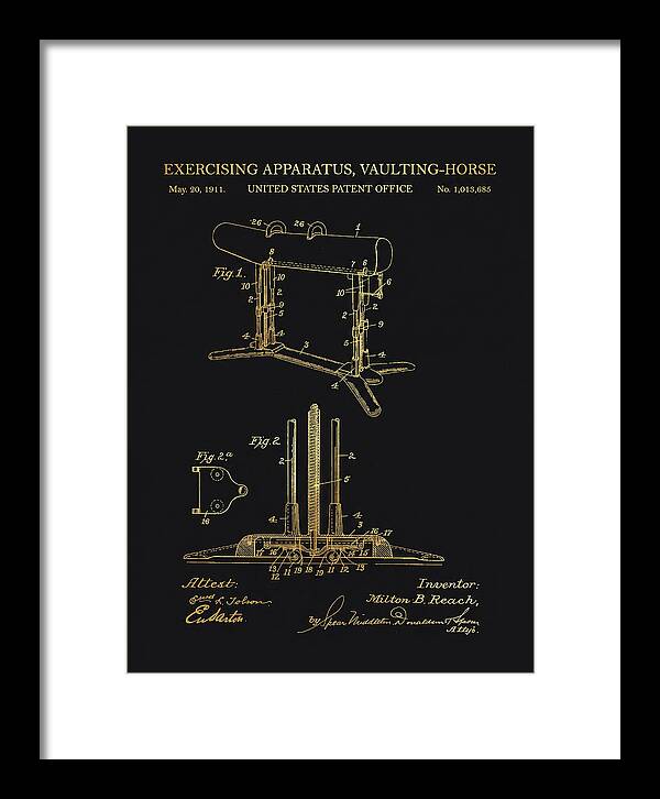 Exercising Apparatus, Vaulting Horse Gold Patent Us1013685a