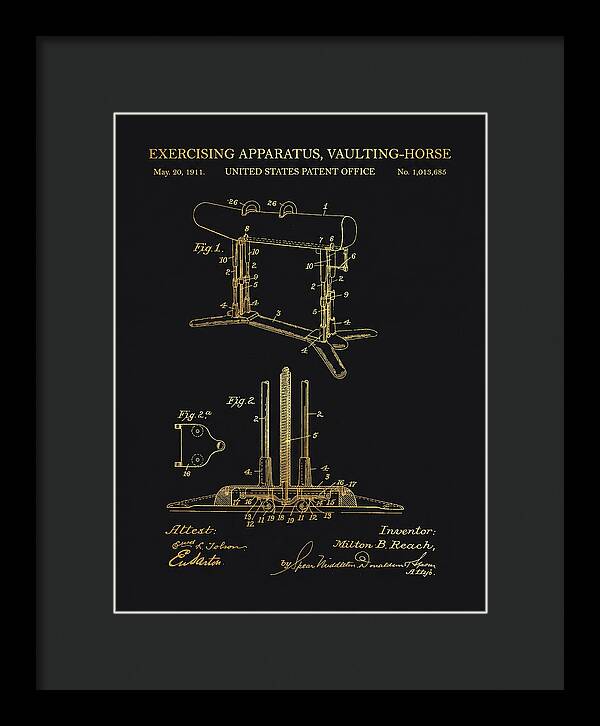 Exercising Apparatus, Vaulting Horse Gold Patent Us1013685a