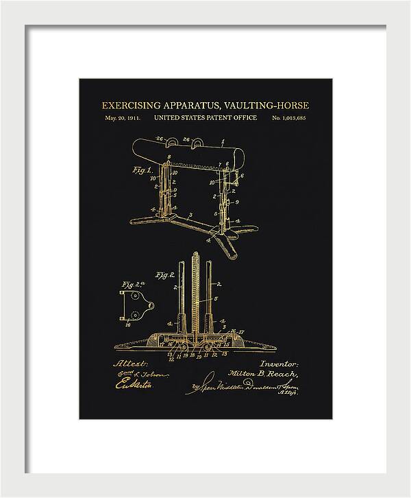 Exercising Apparatus, Vaulting Horse Gold Patent Us1013685a