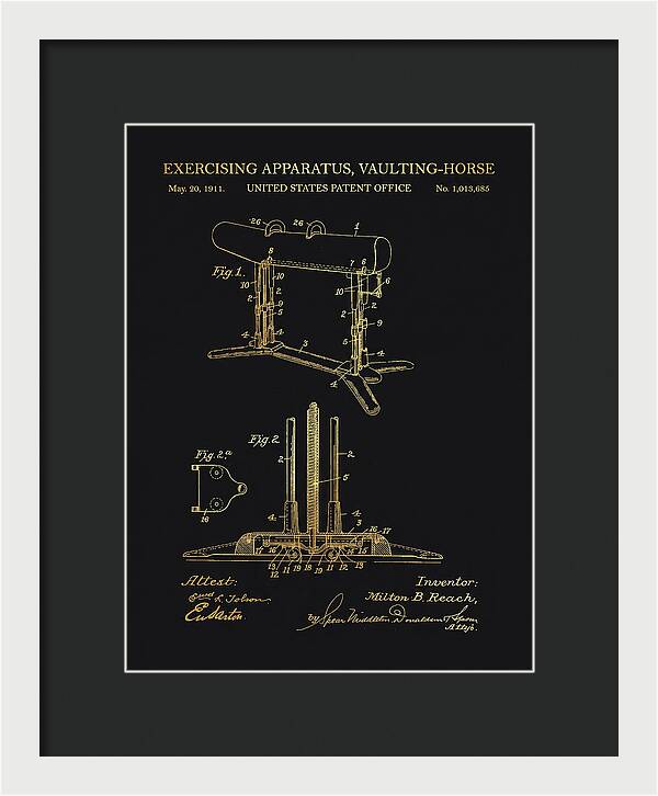 Exercising Apparatus, Vaulting Horse Gold Patent Us1013685a