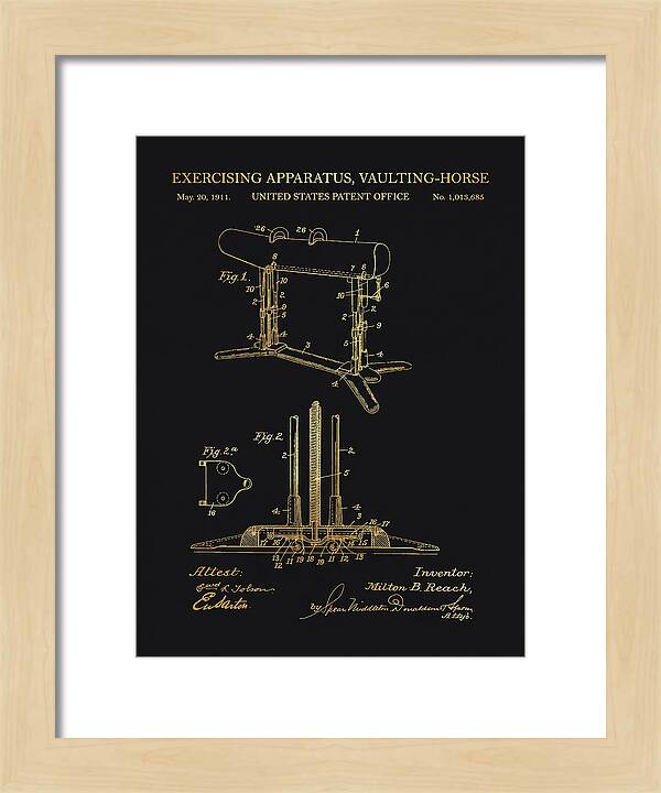 Exercising Apparatus, Vaulting Horse Gold Patent Us1013685a