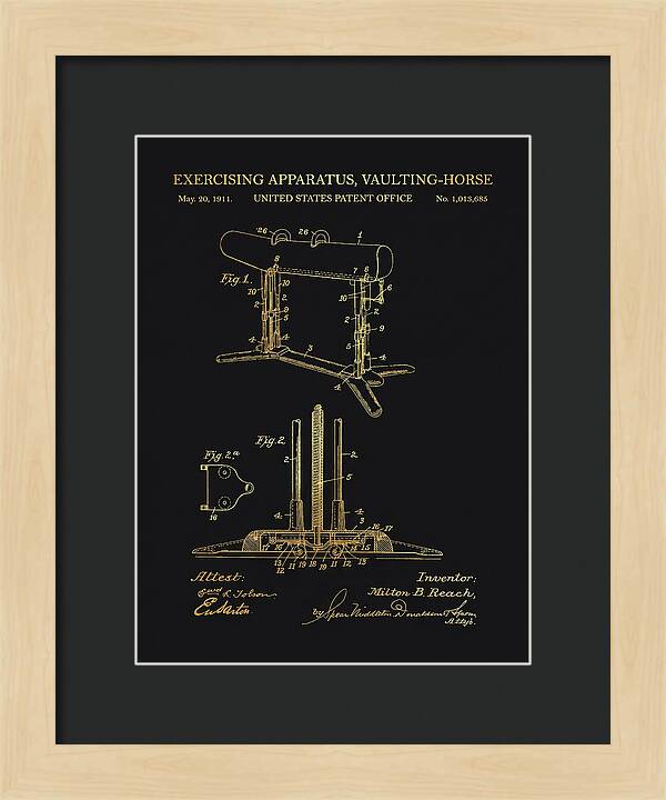 Exercising Apparatus, Vaulting Horse Gold Patent Us1013685a