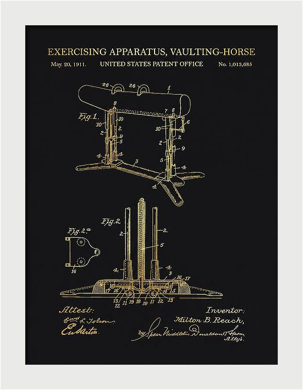 Exercising Apparatus, Vaulting Horse Gold Patent Us1013685a