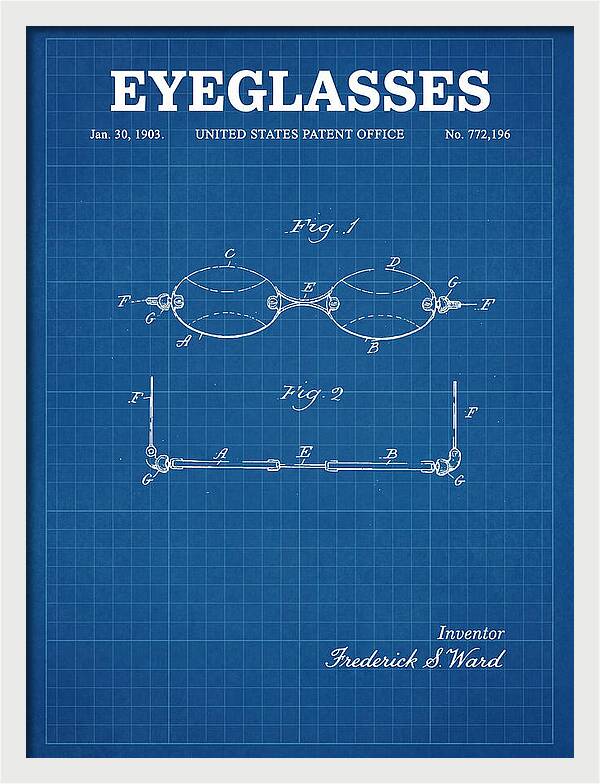 Eyeglasses Blueprint Patent Us772196a