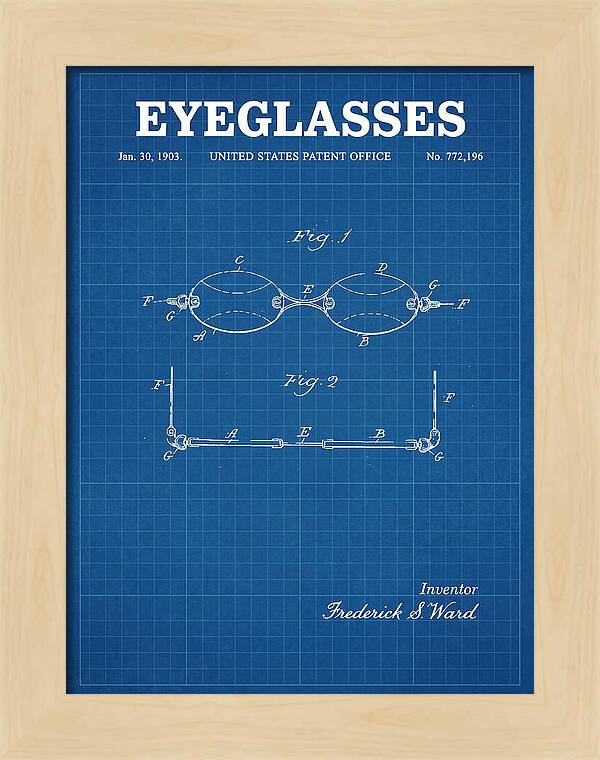 Eyeglasses Blueprint Patent Us772196a