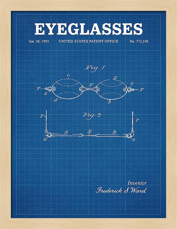 Eyeglasses Blueprint Patent Us772196a