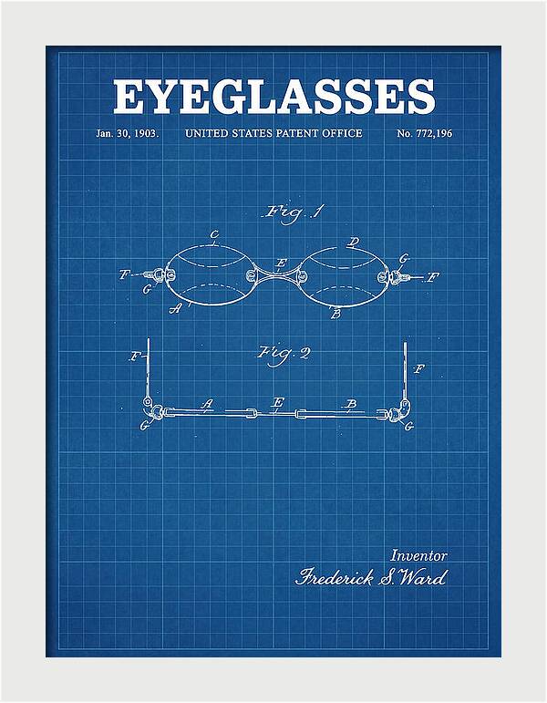 Eyeglasses Blueprint Patent Us772196a