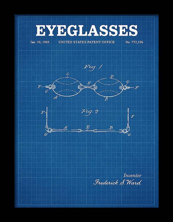 Eyeglasses Blueprint Patent Us772196a