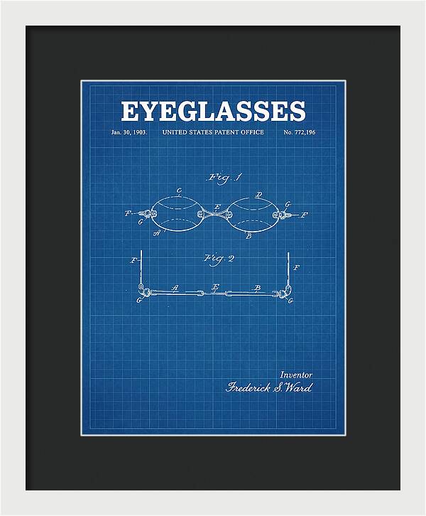 Eyeglasses Blueprint Patent Us772196a
