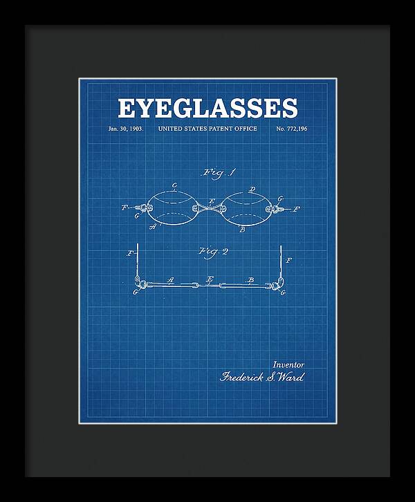 Eyeglasses Blueprint Patent Us772196a
