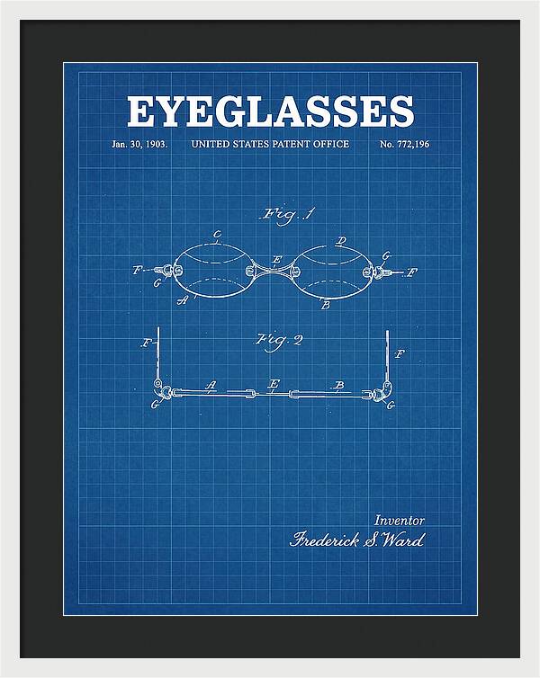 Eyeglasses Blueprint Patent Us772196a