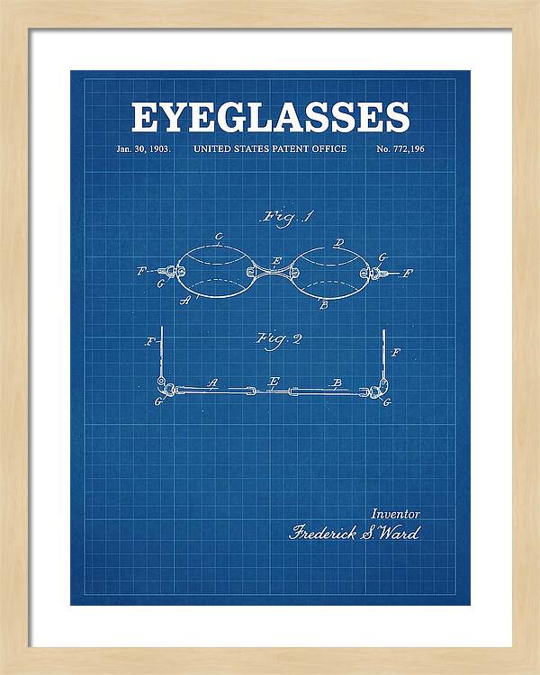 Eyeglasses Blueprint Patent Us772196a
