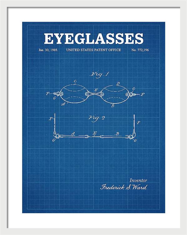 Eyeglasses Blueprint Patent Us772196a