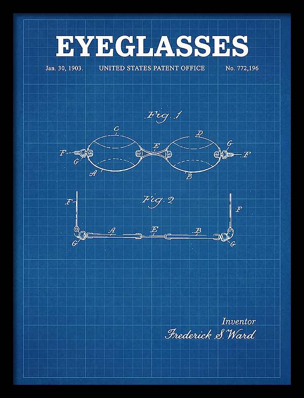 Eyeglasses Blueprint Patent Us772196a